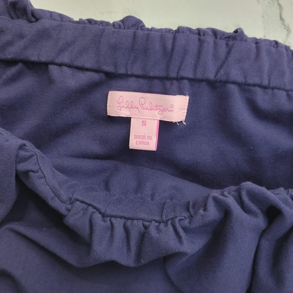 Lilly Pulitzer Athens Tide Blue Hollar For A Dollar Strapless Chambray Dress - Picture 5 of 5